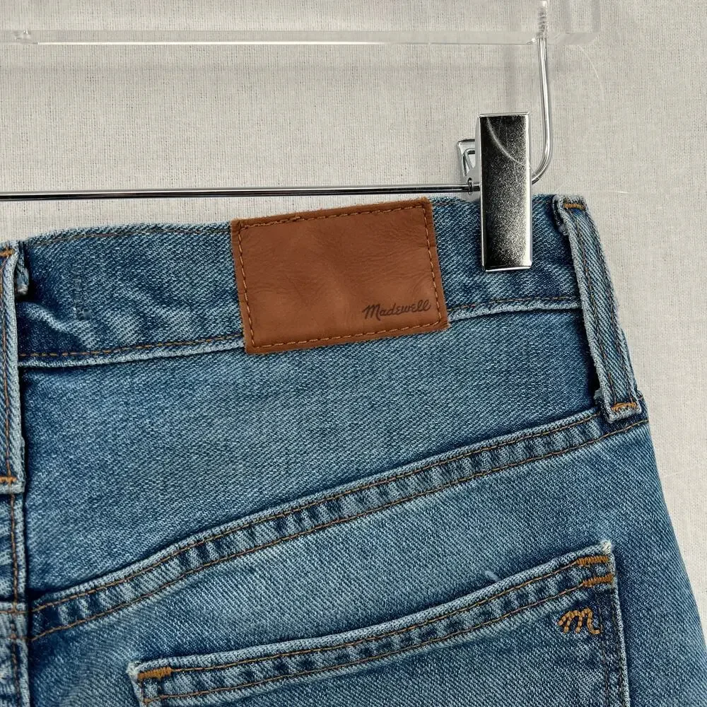 MADEWELL Retro Crop Bootcut Jeans Womens 27 Blue Two Tone Edition High Rise - Picture 10 of 13